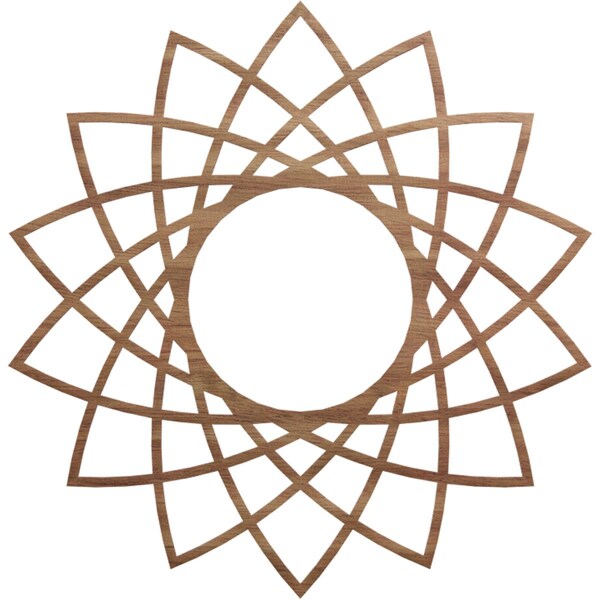 Ekena Millwork Eleanor Wood Fretwork Pierced Ceiling Medallion, Walnut, 40"OD x 15 3/8"ID x 1/4"T CMWP40X40X0250EAWA - main